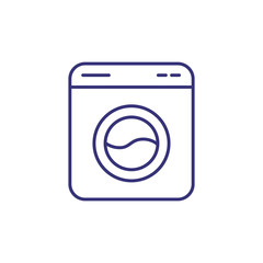 Washing machine line icon. Laundry, washer, laundromat. Home appliances concept. Can be used for topics like hotel facilities, housekeeping, electric equipment
