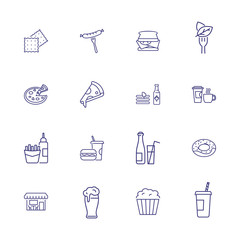 Pizza house icons. Set of line icons. Lunch, snack, drink. Food concept. Vector illustration can be used for topics like fastfood, food service, restaurant