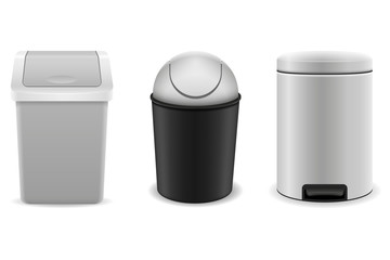 recycling bin trash bucket stock vector illustration