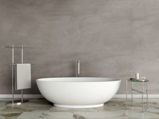 Naklejka na ściany i meble Bathroom interior bathtub, loft style, 3D rendering