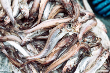 rotten fish on the market.