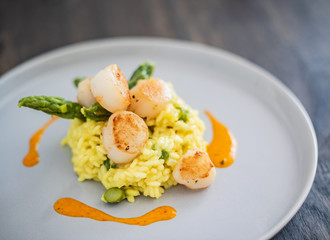 risotto with scallops