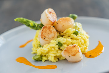 risotto with scallops