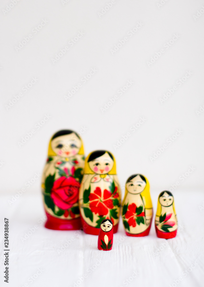 Wall mural Russian national nesting dolls