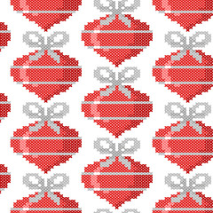 Seamless pattern. Decorations for the Christmas tree pattern. Vintage pattern