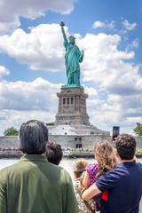 Statue Of Liberty with tourists 