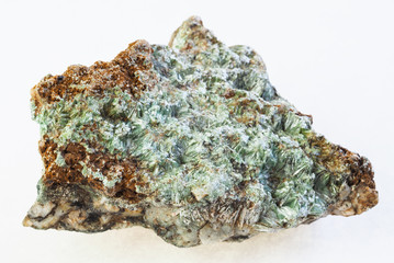 raw pyrophyllite stone on white