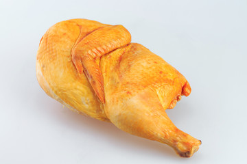 smoked chicken wings on a white background