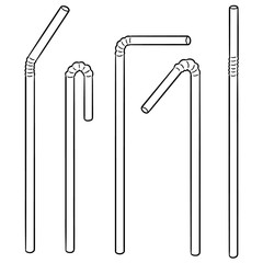 vector set of straw - obrazy, fototapety, plakaty