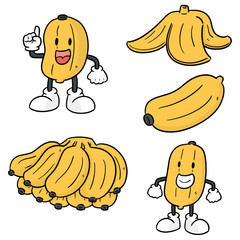 vector set of banana
