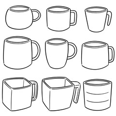 vector set of beverage cup