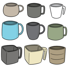 vector set of beverage cup