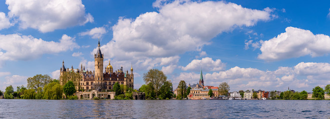 Schwerin castle and inner city panorama