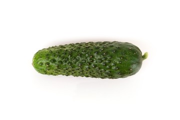 Fresh green cucumbers isolated on white background