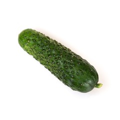 Fresh green cucumbers isolated on white background
