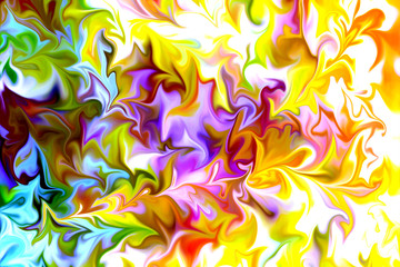 Liquify Abstract Pattern With Multicolor Art Form. Digital Background With Liquifying Flow.