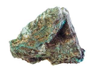 raw malachite (copper ore) stone on white - obrazy, fototapety, plakaty
