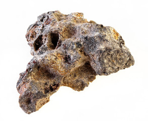 rough basalt stone on white background