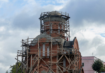 tower with blue sky and clouds