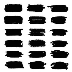 Grunge vector abstract hand - painted element.Set of black brush stroke and texture. . Underline and border.