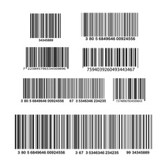 Barcode isolated on transparent background. Vector icon