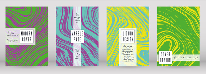 Modern Marble Cover Design for your Business with Abstract Lines. Futuristic Poster, Flyer, Layout with Liquid Pattern for Branding, Identity, Annual Report. Vector minimalistic brochure. Luxury.