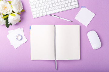 Open diary colorful markers