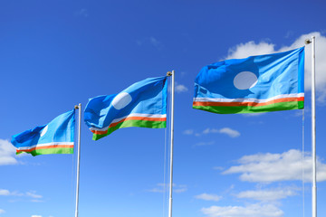 Flags of Sakha-Yakutia Republic in Russia