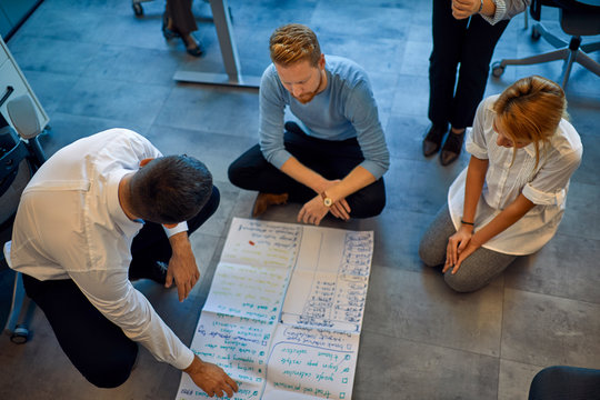 Business team brainstorming in office