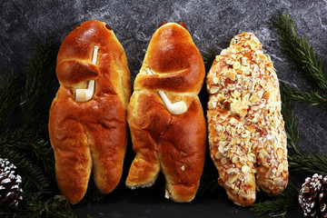 stutenkerl or weckmann. baked traditional german pastery.