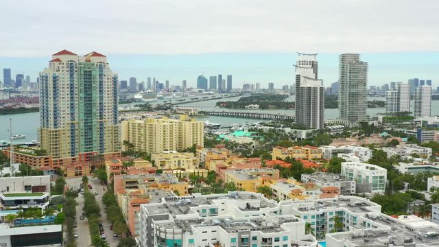 Helicopter tour Miami Beach Port harbor