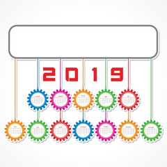 Happy New Year 2019 with creative design stock vector