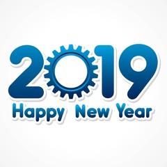 Happy New Year 2019 with creative design stock vector
