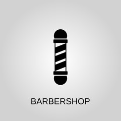 Barbershop icon. Barber's pole symbol. Flat design. Stock - Vector illustration.