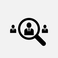 Staff recruitment icon. Head hunter, Human resources department symbol. Flat design. Stock - Vector illustration.