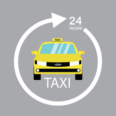 Yellow car and taxi service