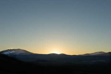 Sonne am Snøhetta im Dovrefjell Nationalpark