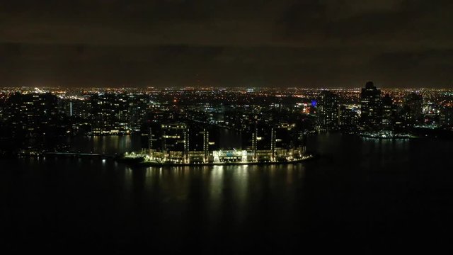 Prive Island Aventura night aerial video