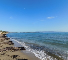 November 2018, Marathon, Greece. The shore, part of the battlefield of the famous battle of 490 BC