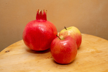 Pomegranate and apples
