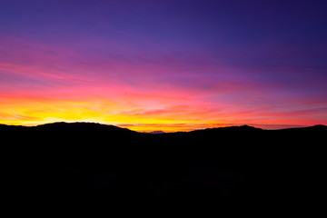 Sunset Mountain Silhouette