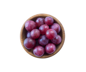 Grapes isolated on white background. Top view.  Bunch of grape isolated on white background. Red grape isolated on the white background. Pink bunch grape isolated on white.