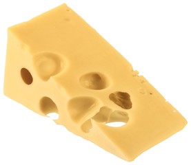 Piece of Cheese Isolated on White