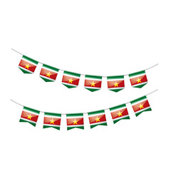 Fototapeta na wymiar Suriname flag, vector illustration on a white background