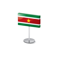 Suriname flag, vector illustration on a white background
