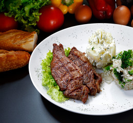 meat rice vegetables potato