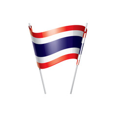 Thailand flag, vector illustration on a white background
