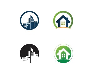 Real estate and home buildings logo icons template