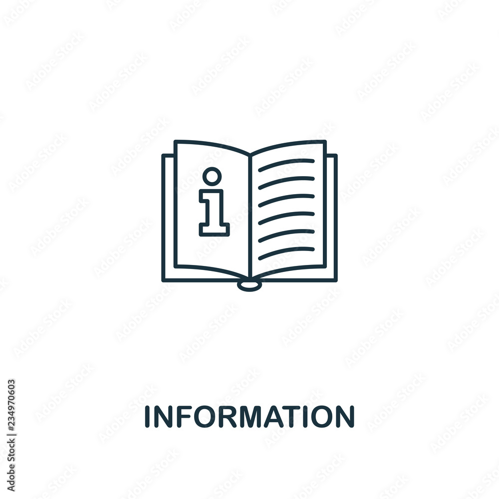 Aufkleber information icon. outline style thin design from business icons collection. pixel perfect simple pic