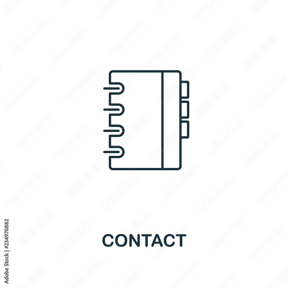 Poster contact icon. outline style thin design from business icons collection. pixel perfect simple pictogr